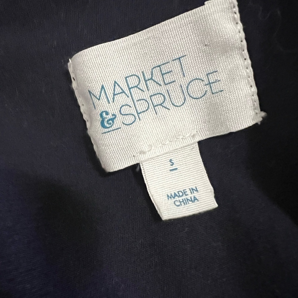 Market & Spruce Small Navy Blue Peacoat Faux Horn Buttons Cotton - Picture 9 of 11